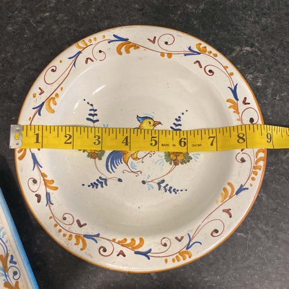 Hand painted Colorful Bird Design Dinnerware Set from Italy - Picture 6 of 7